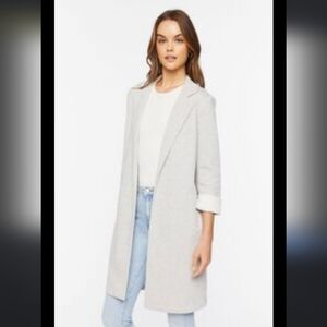 Simple fleece blazer light gray size S